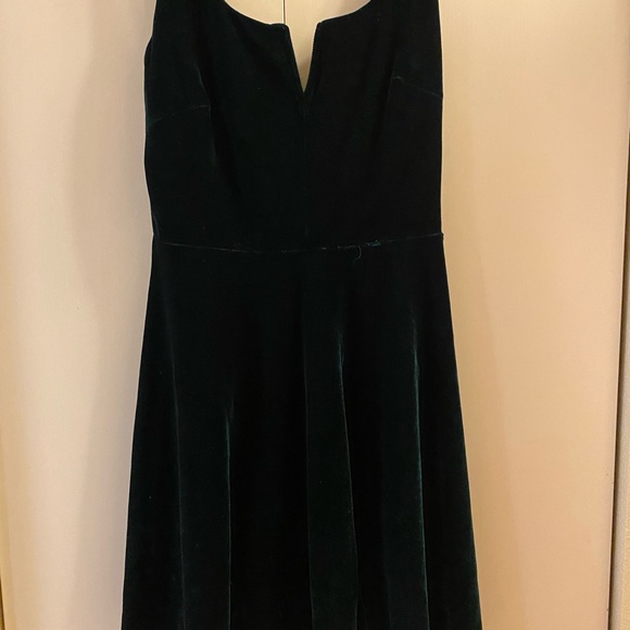 NWT Bloomingdale’s Aqua Velvet Velour Notch Neck Green Holiday Dress Large L - Picture 4 of 6